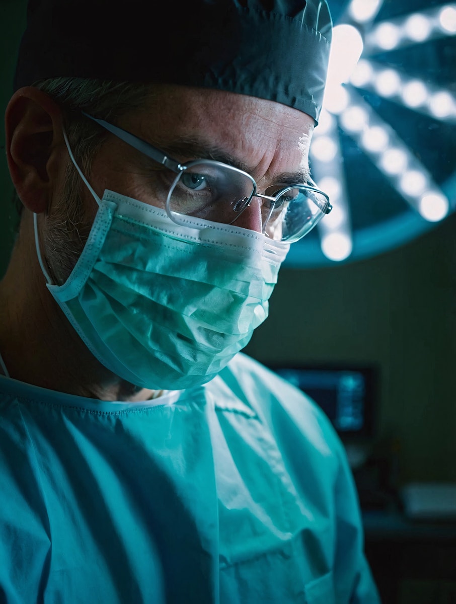 Focused Surgeon Close-Up