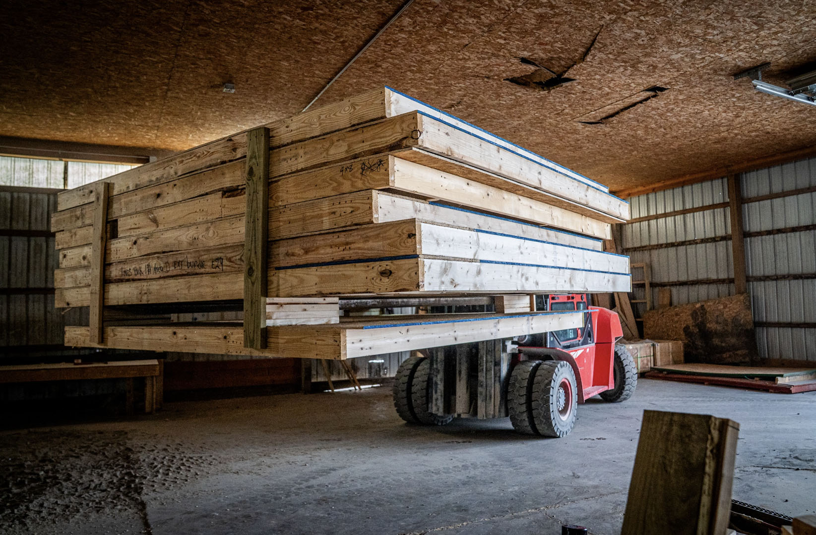 Wall Panels on a fork lift