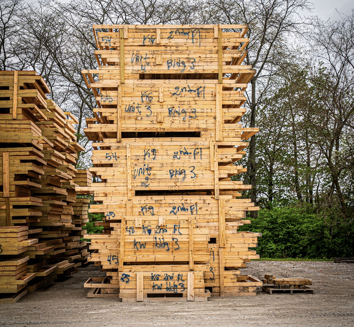 Stack of wall panels