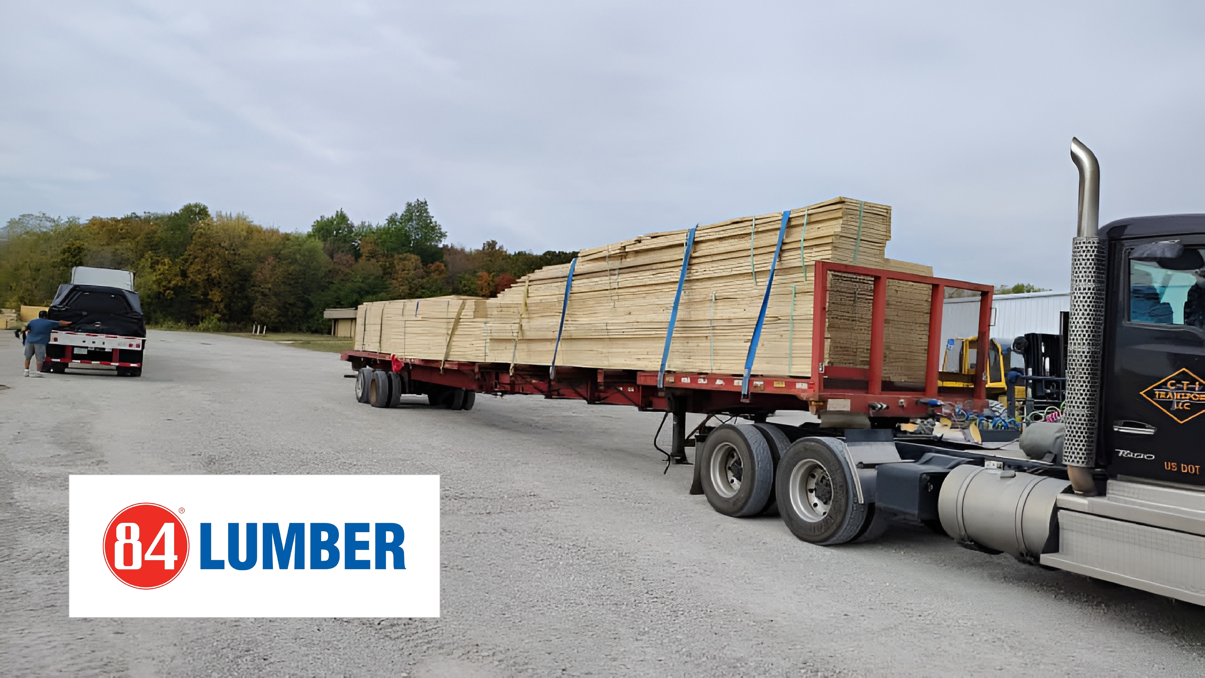 Truck full of roof trusses ready for shpment