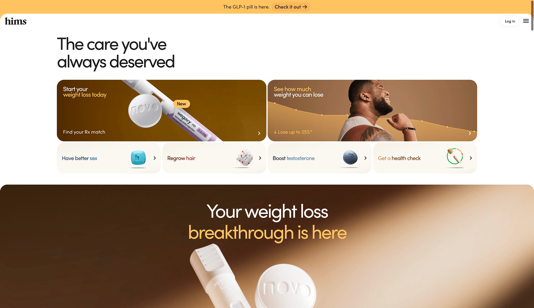 Hims.com — above the fold.