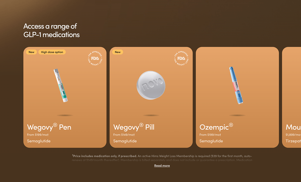 Hims.com — GLP-1 section.