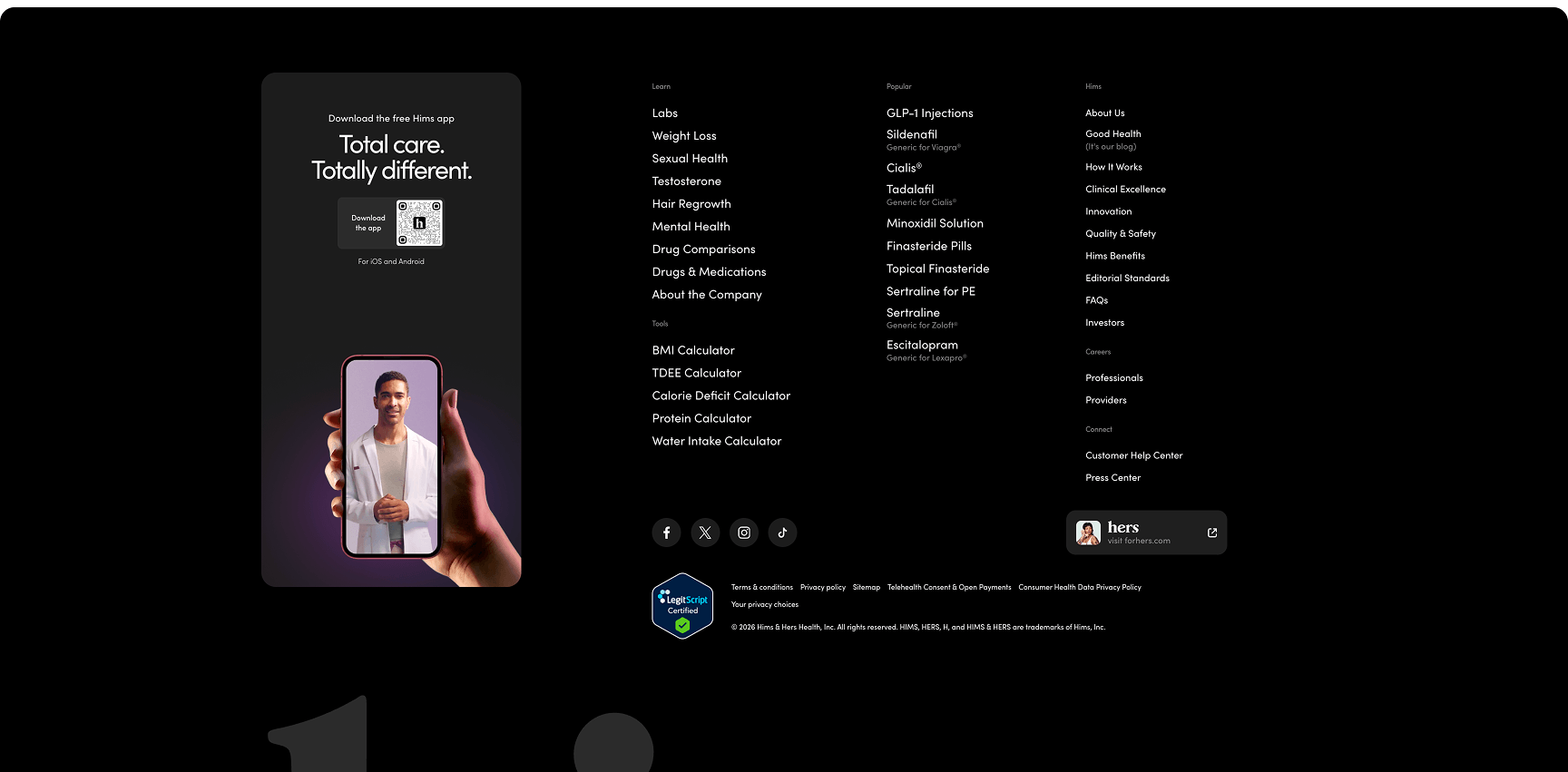 hims.com - footer section