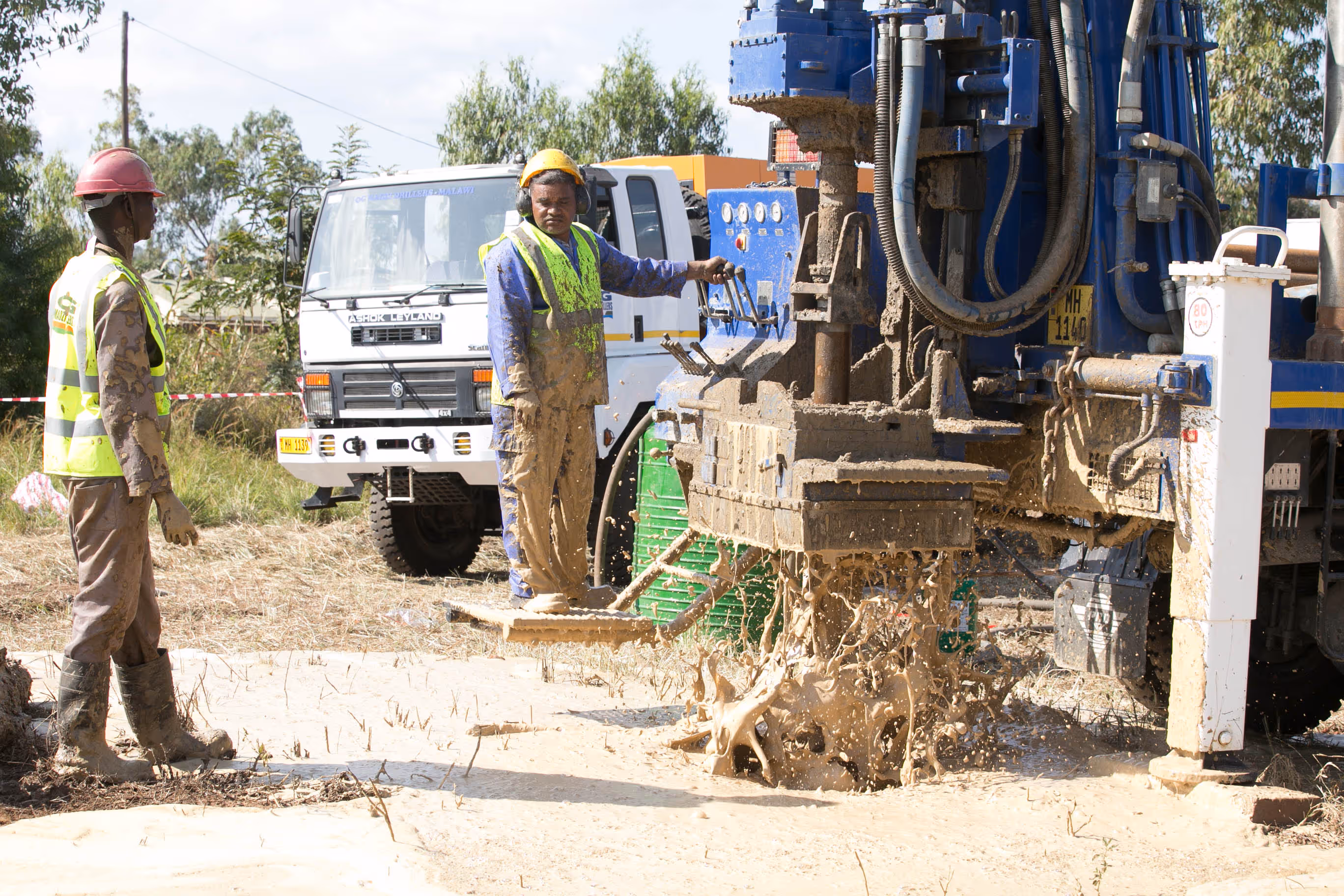 Borehole drilling in progress