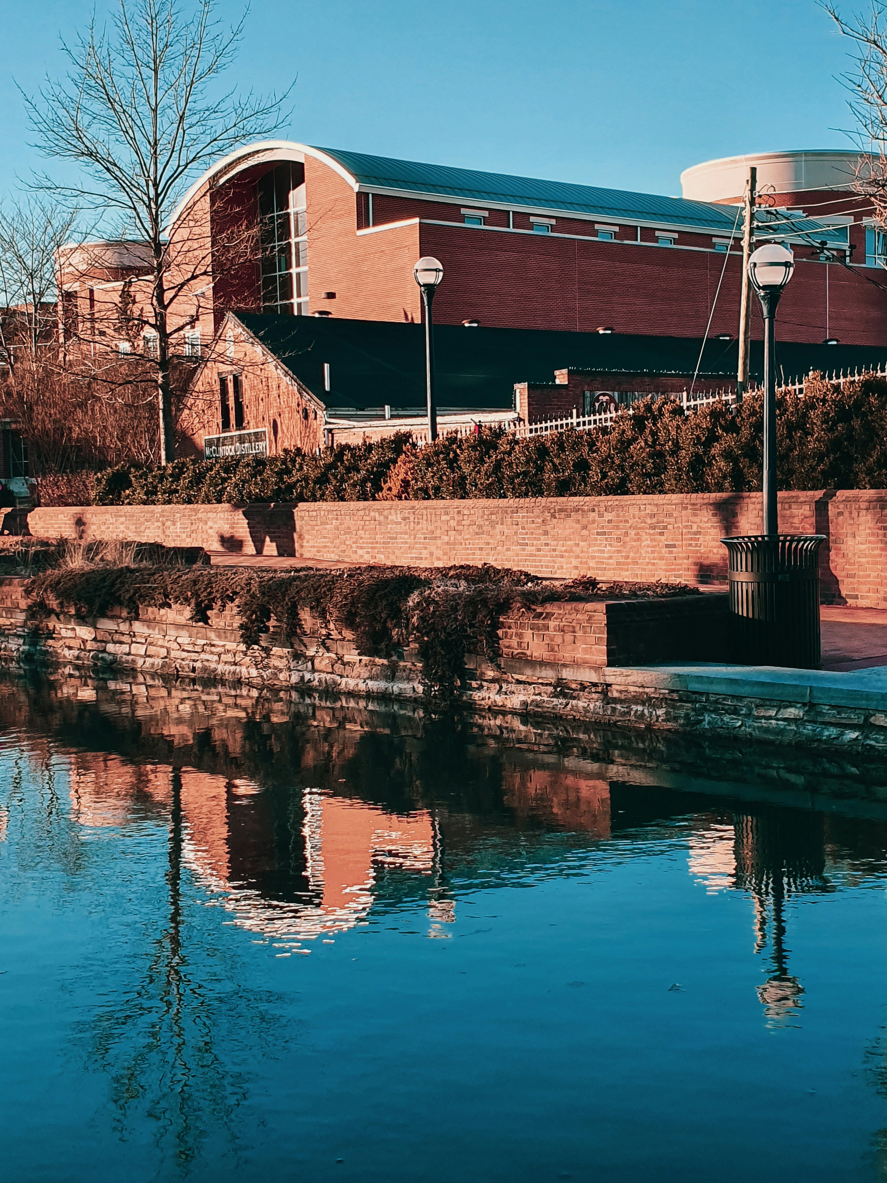 UMcClintock Distilling building in downtown Frederick, Maryland, along Carroll Creek