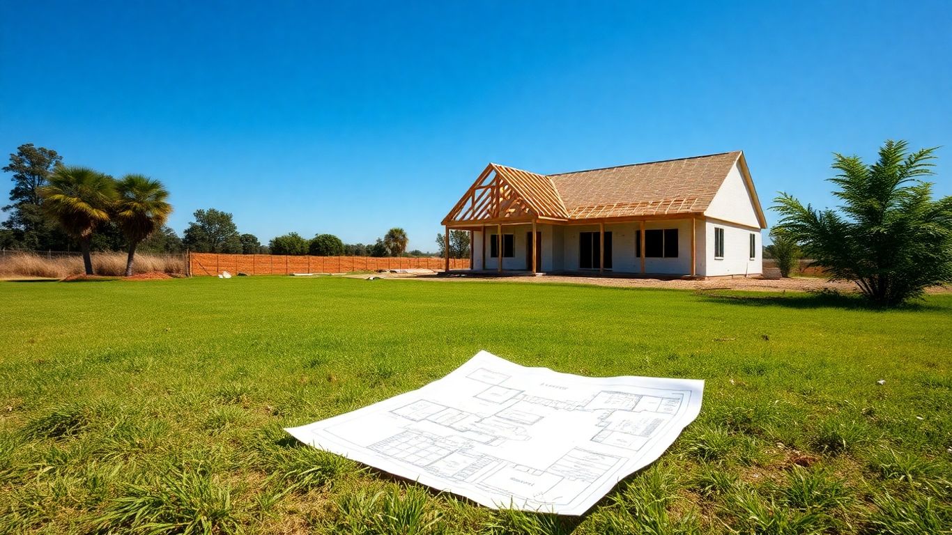 Building a dream home on undeveloped land.