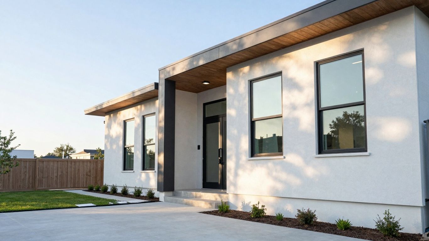 Modern custom home exterior in Dallas