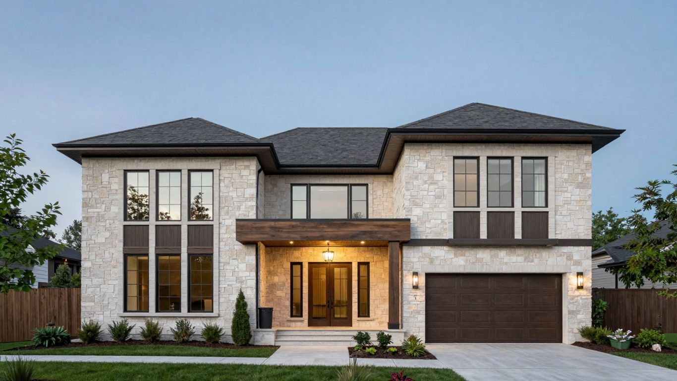 Modern custom home exterior in Oklahoma City