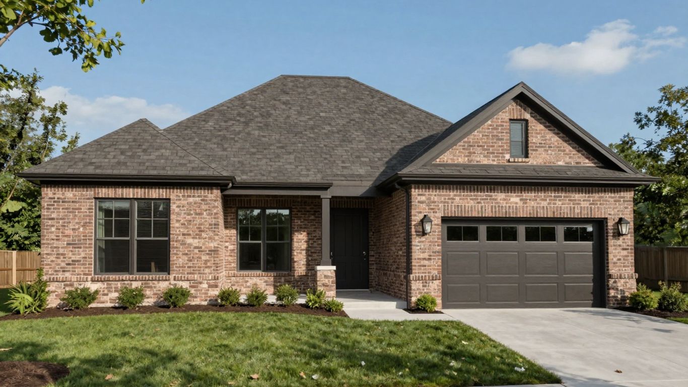 Newly built house in Oklahoma City with brick exterior.