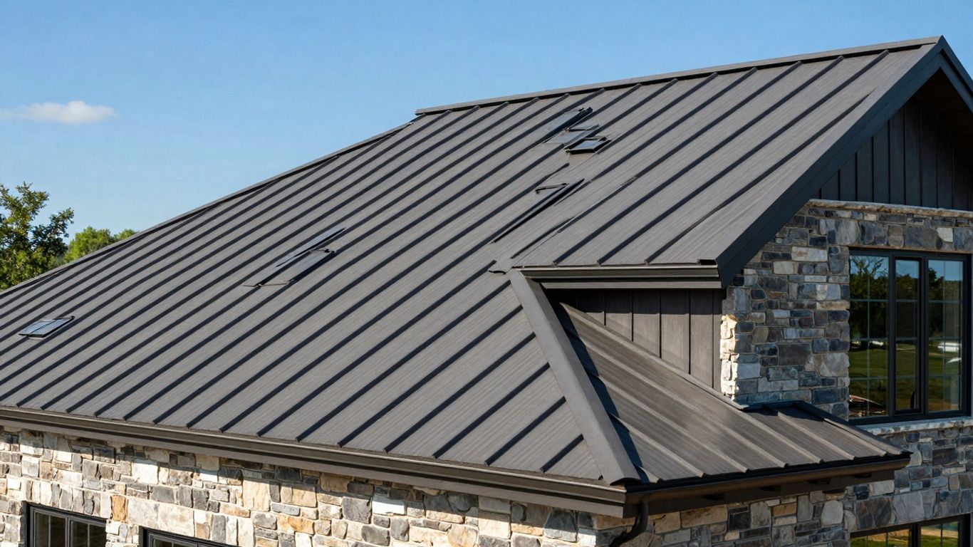 Oklahoma home with stone-coated metal roof.