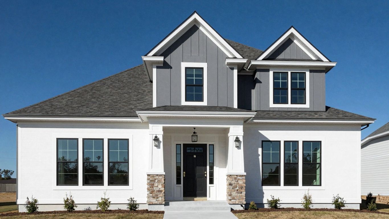 Modern custom home exterior in Shawnee, Oklahoma.
