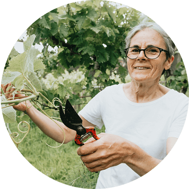 Older woman gardening