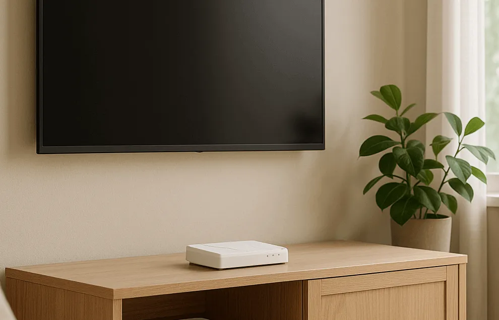 A cellular hub on a table at home