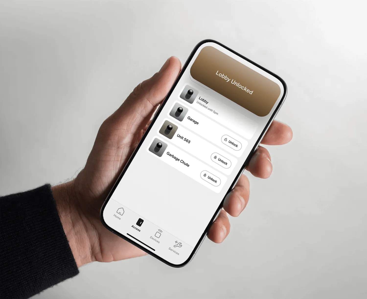 A person holding a phone with an alert message