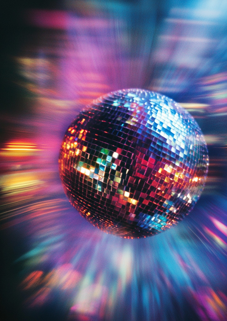 A disco ball with blurring effect