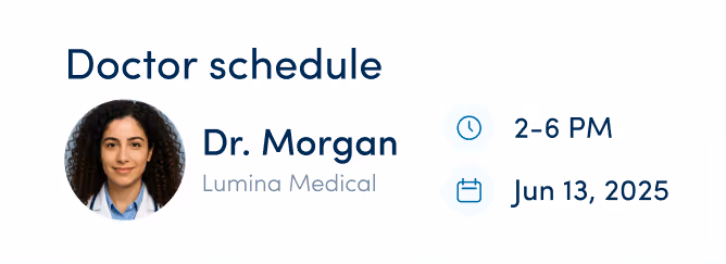 Doctor schedule - Gozio