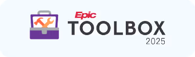 Purple toolbox icon with wrench and screwdriver, labeled Epic TOOLBOX 2025.