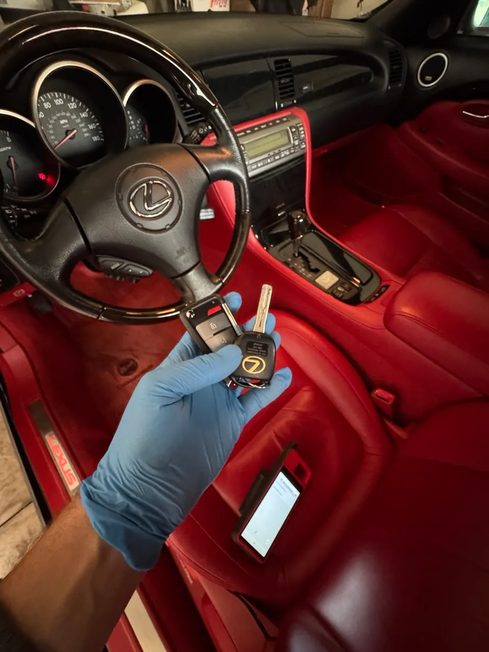 Lexus car key programming inside vehicle