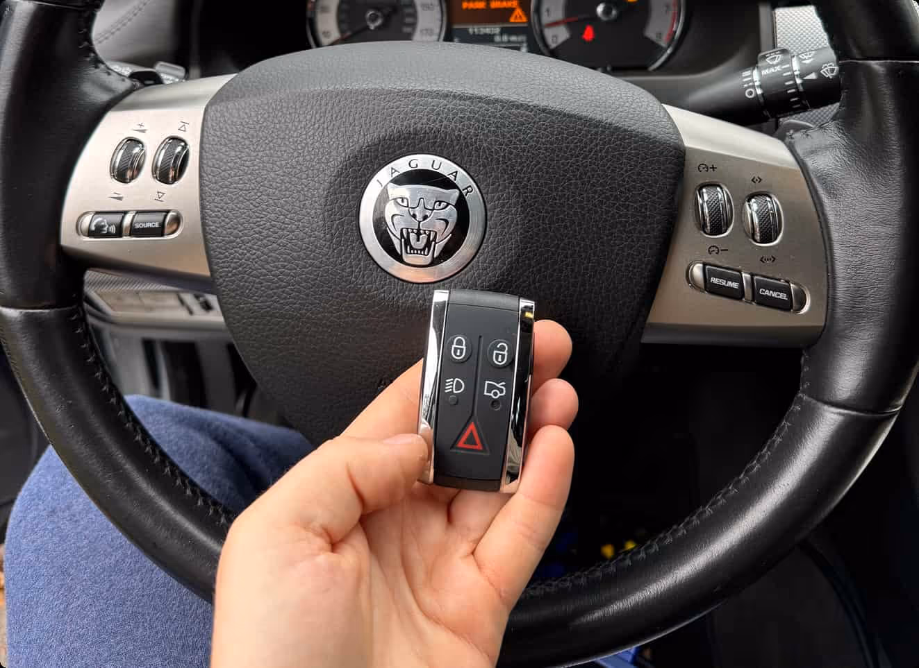 Close-up of push-to-start ignition button in modern vehicle – Push-to-start system support and key fob troubleshooting in Columbus, OH