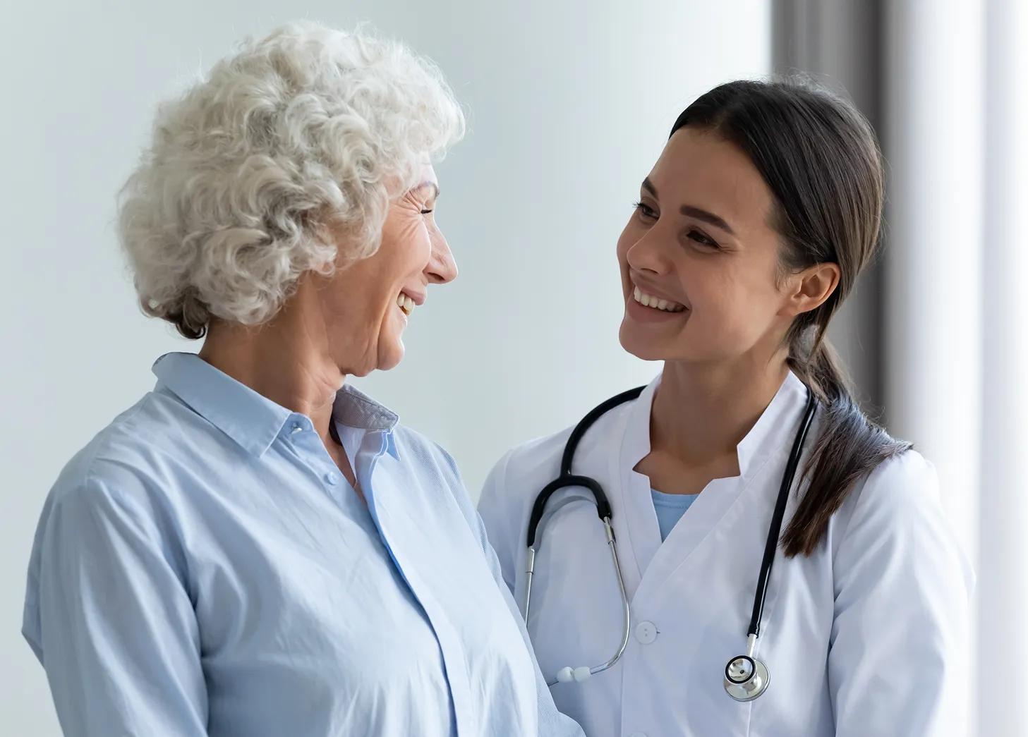 A doctor talking to a patient