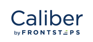 Caliber by Frontsteps logo in blue and navy colors