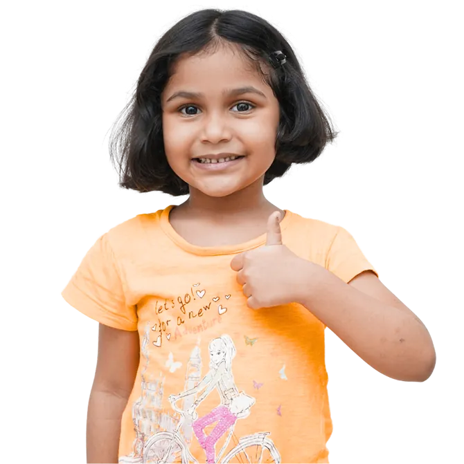 smiling kid thumb up