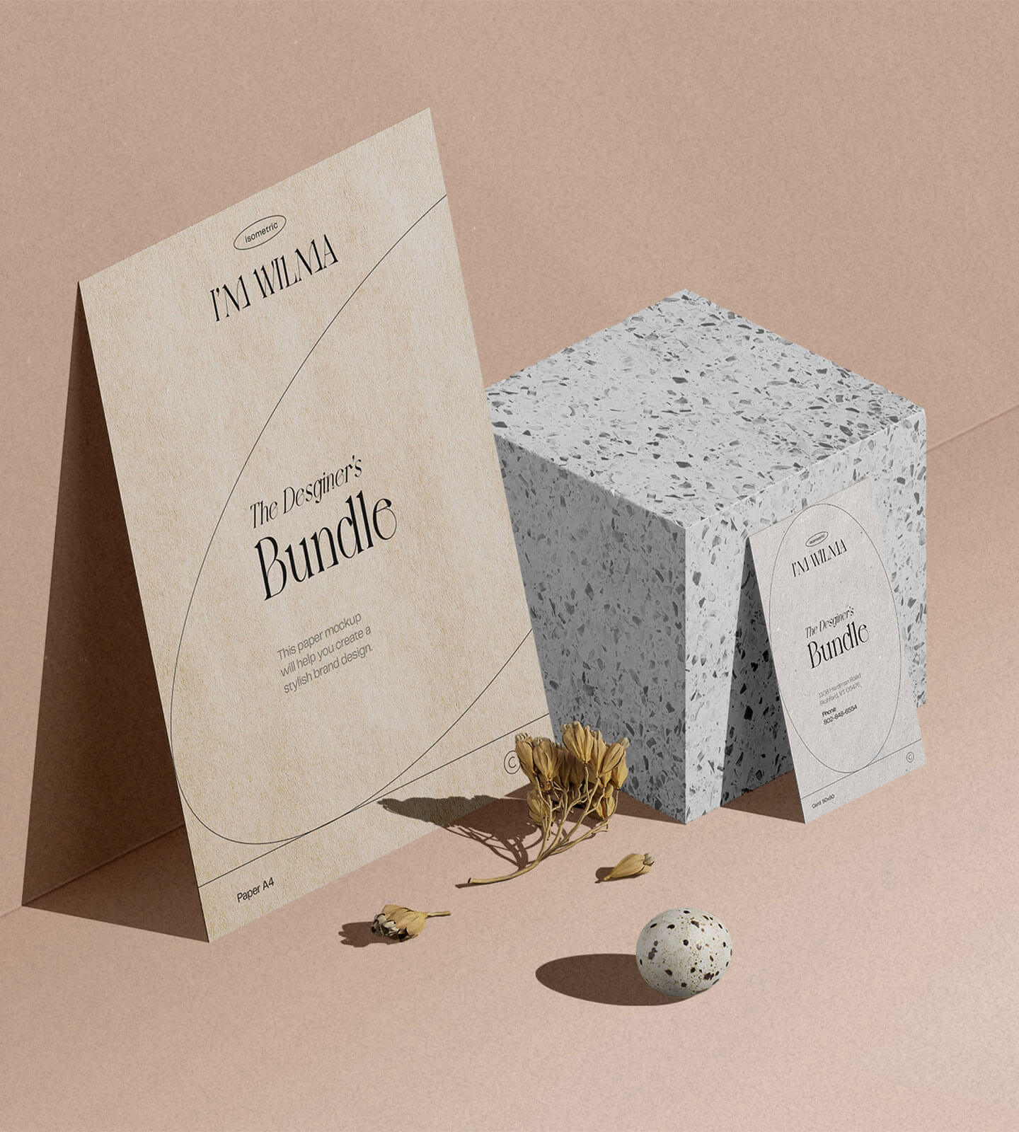 2 Isometric papers laid on a wall.