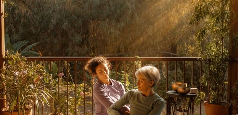 Private Restorative Yoga with two women 