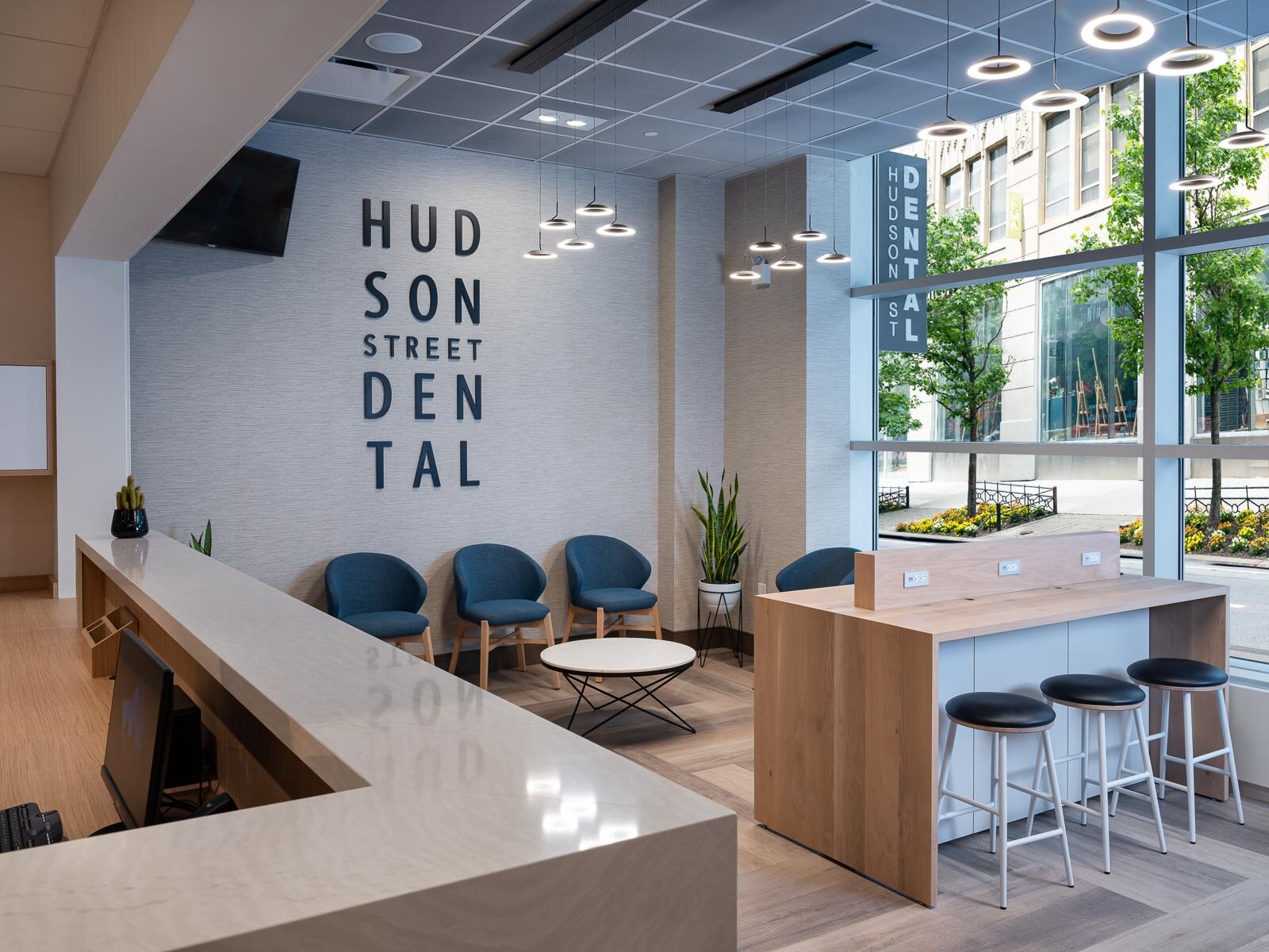 Reception area for Hudson Street Dental Office.