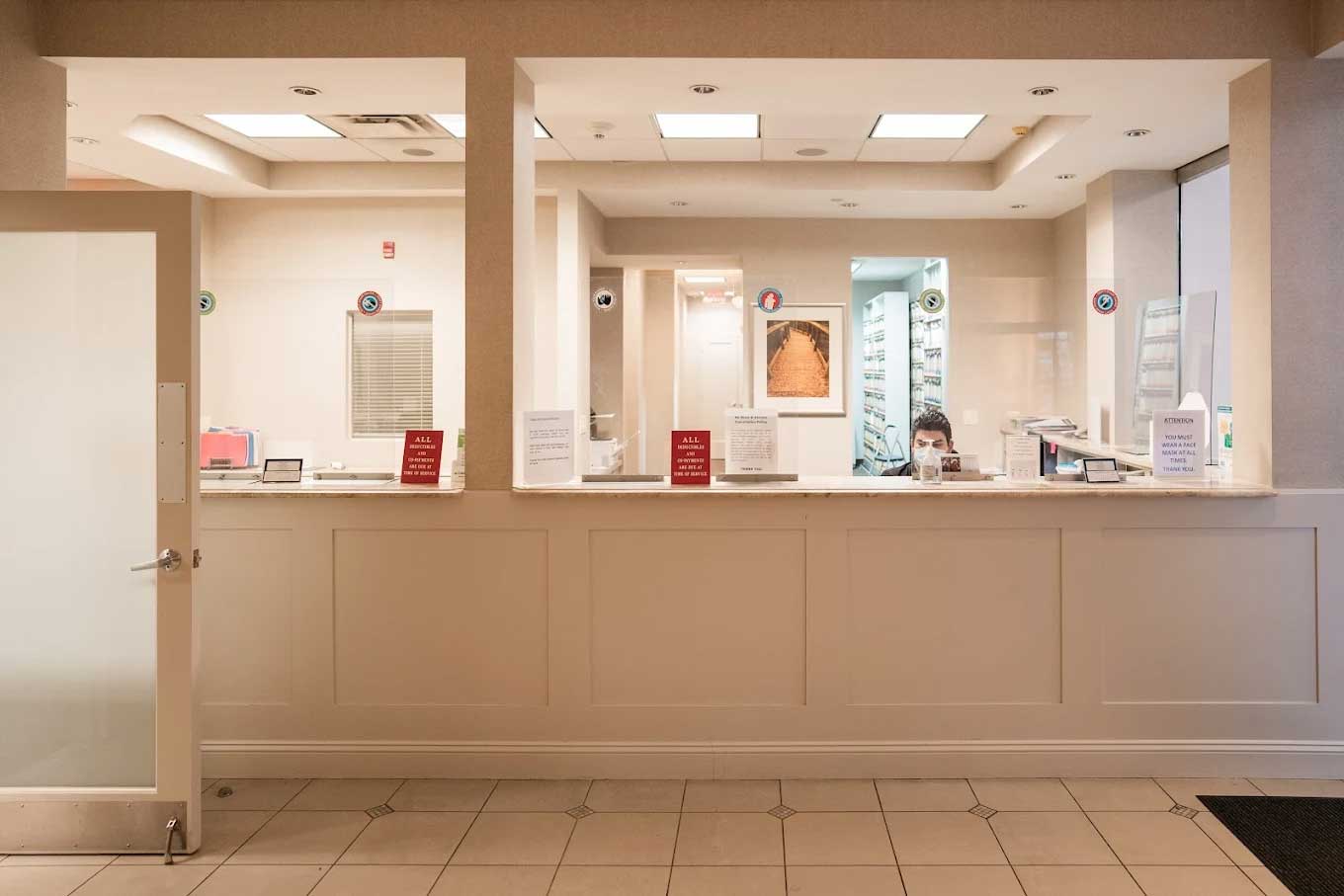 Reception area for Green Acres Dental Office.