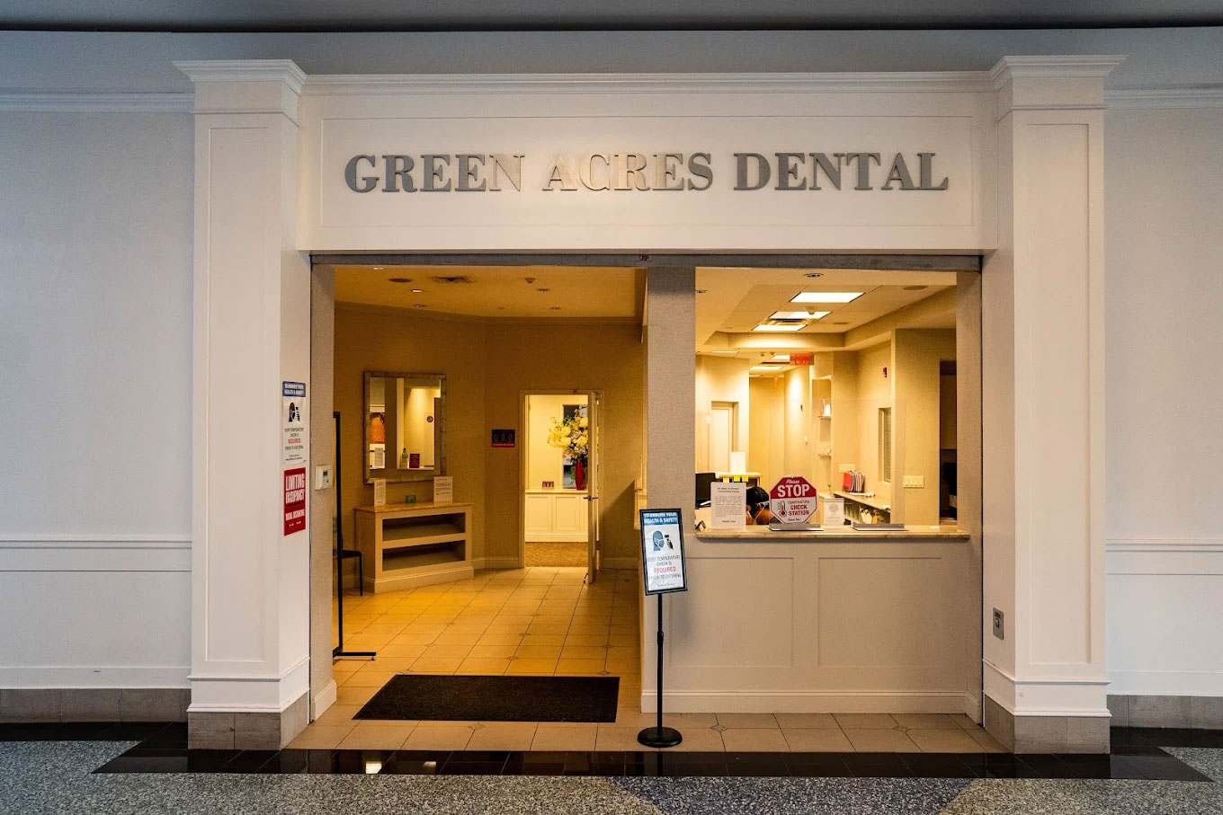 Outside entrance for Green Acres Dental Office.