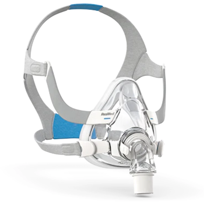 ResMed AirFit F20 full face CPAP mask with headgear for sleep apnea treatment