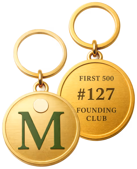 First 500 Founding Club coins, front and back.