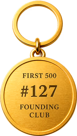 The back of the First 500 Founding Club coin