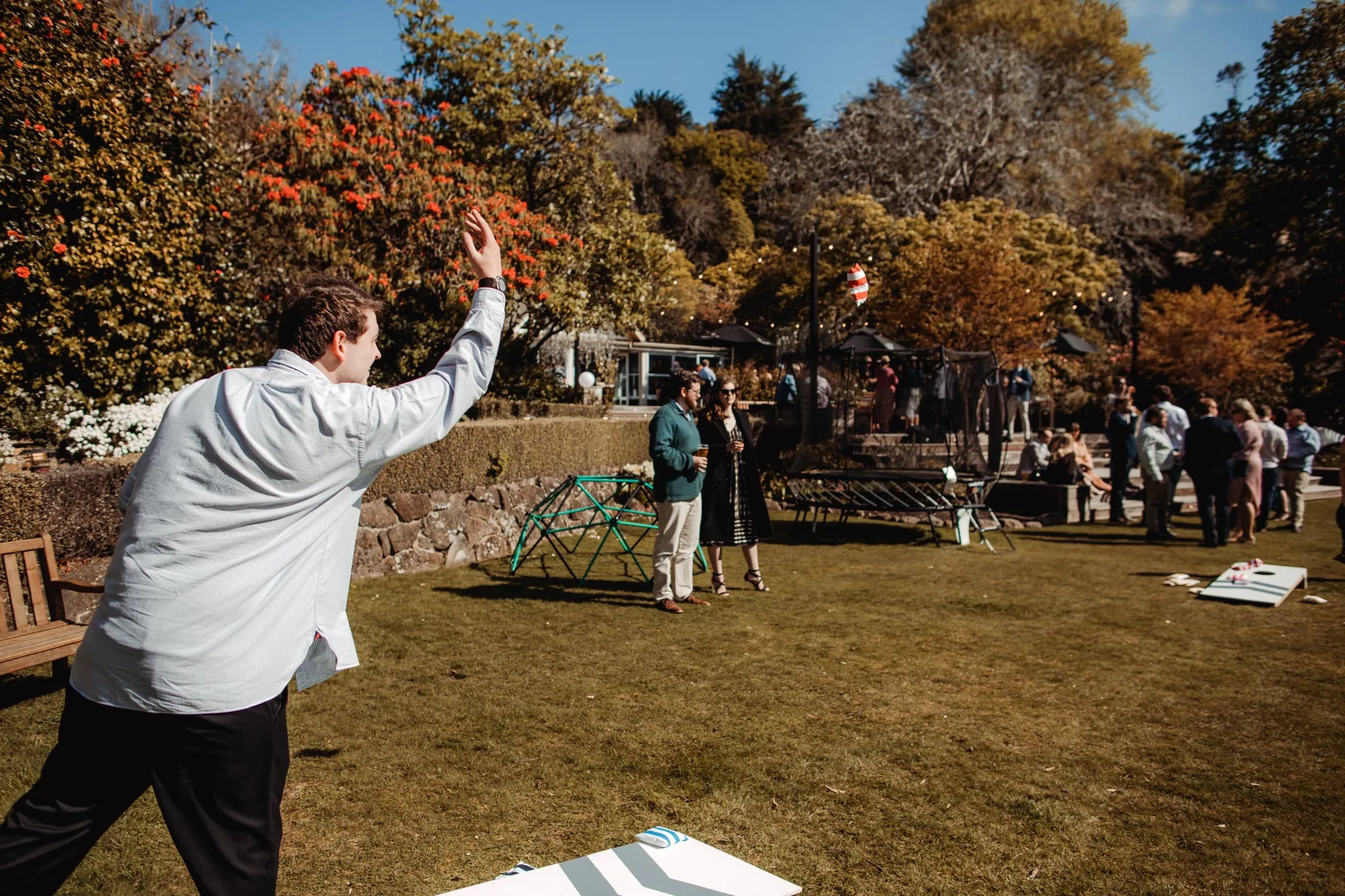 Guests play games on the Glenfalloch lawn