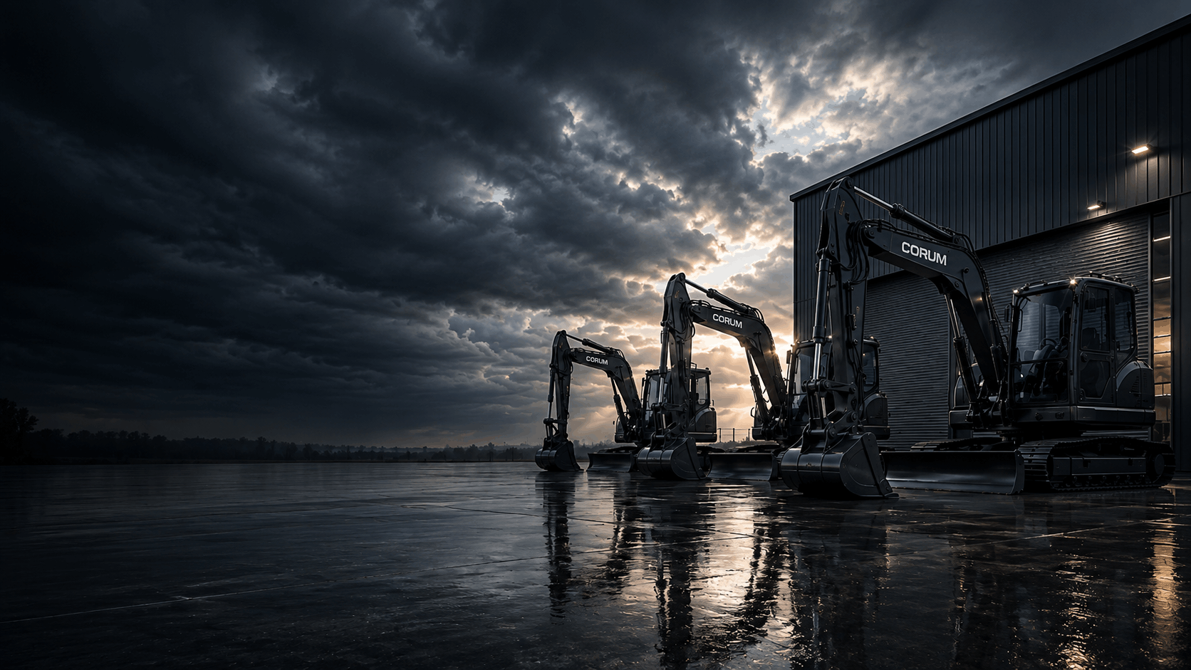 3 Corum Excavator in front of Australia Warehouse