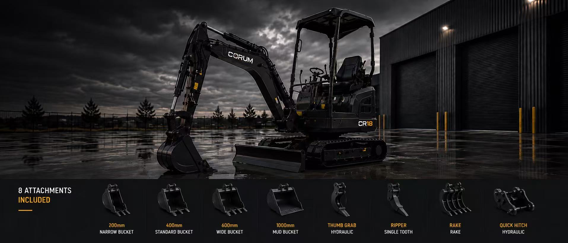 CORUM CR18 compact excavator