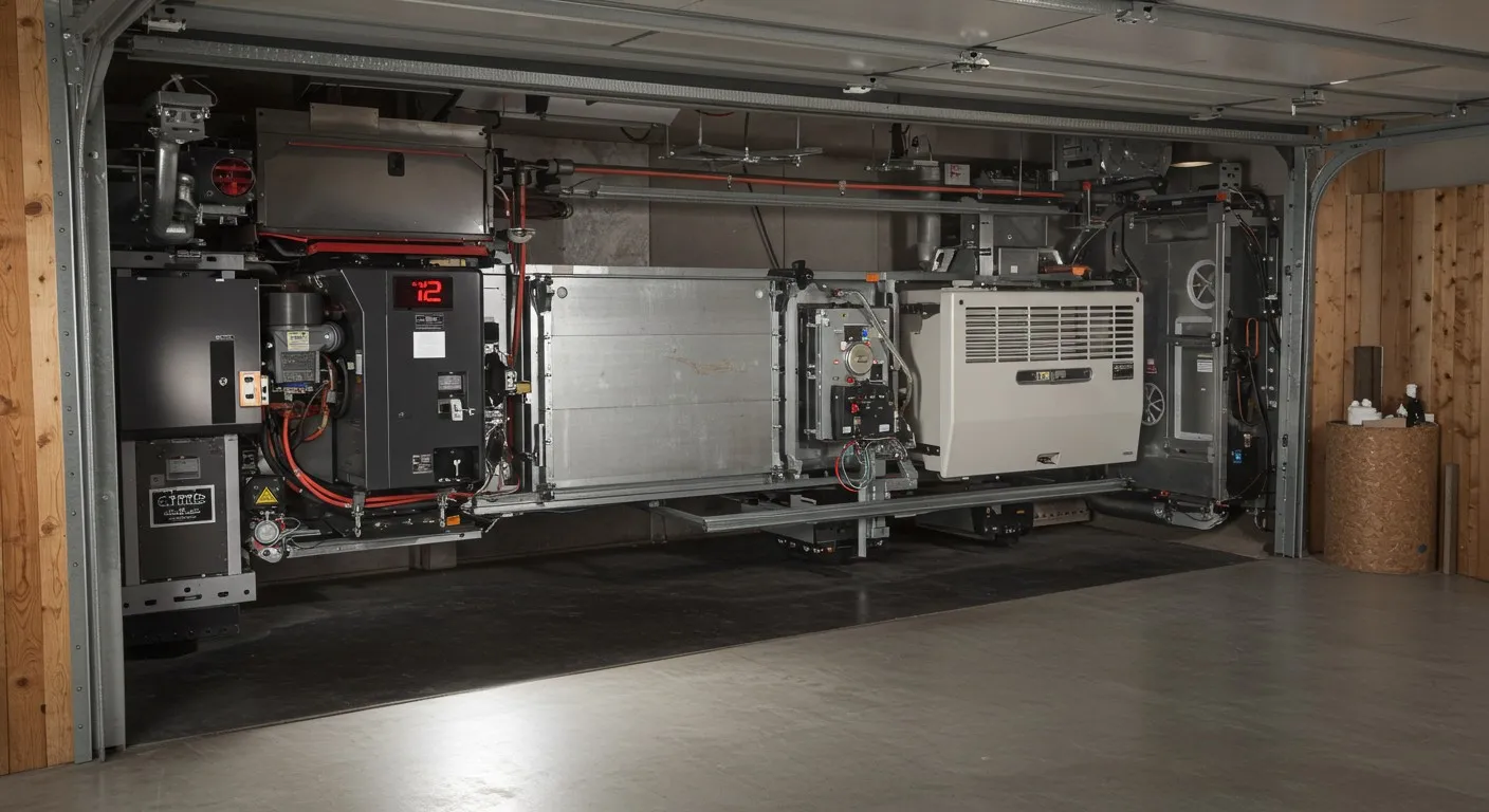 Electrical components of a modern garage door.