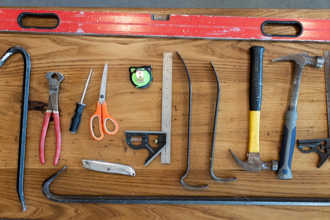essential tools laid out for the job - garage door torsion spring