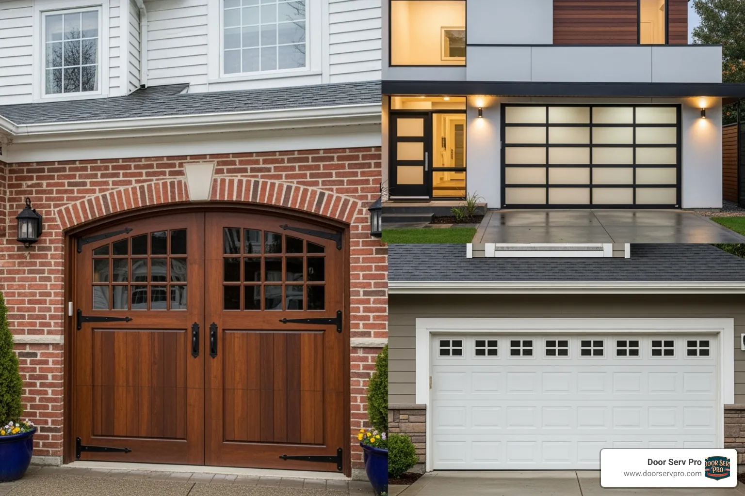 variety of garage door styles (carriage house, modern, traditional) - frederick garage door company