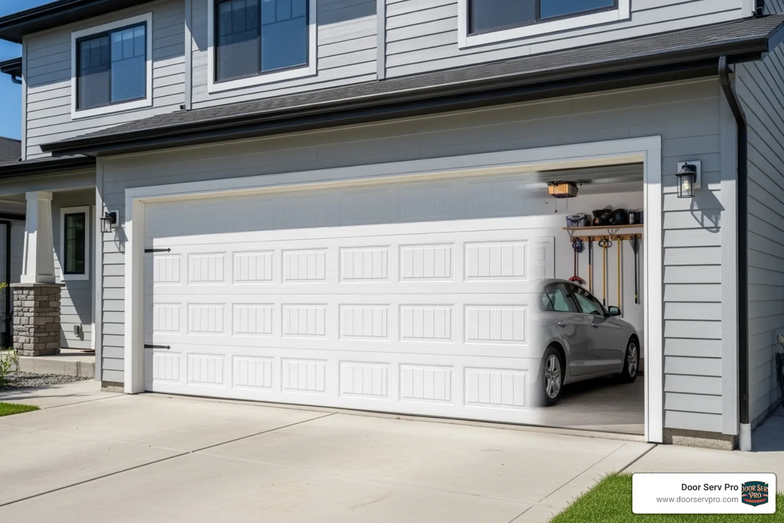 A newly repaired, fully functional garage door - Loudoun garage door repair