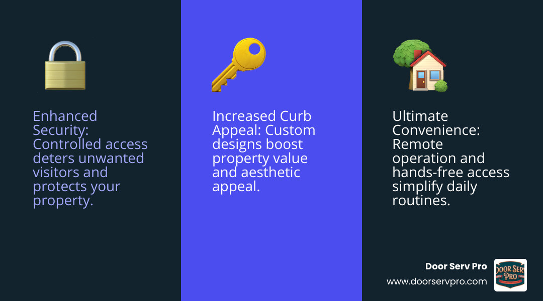 statistic showing automatic gates significantly increasing property value - automatic gate repair winchester va infographic 3_facts_emoji_blue