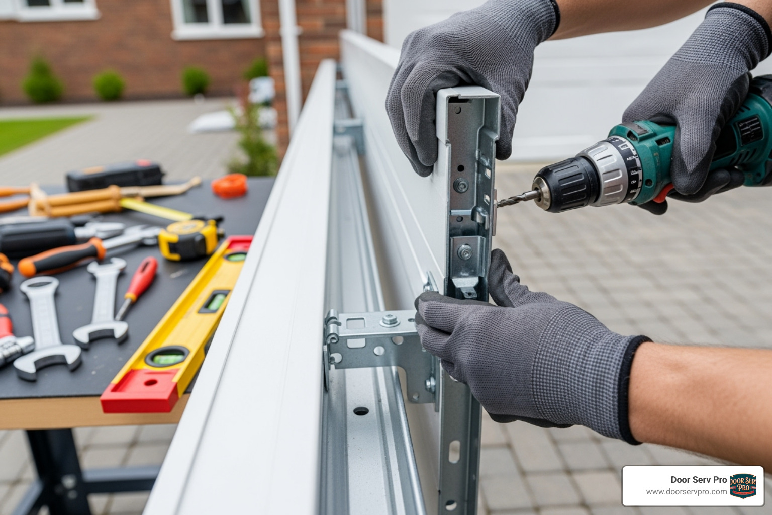 professional technician carefully installing a new garage door section - new garage door installation inwood wv professional technician carefully installing a new garage door section - new garage door installation inwood wv