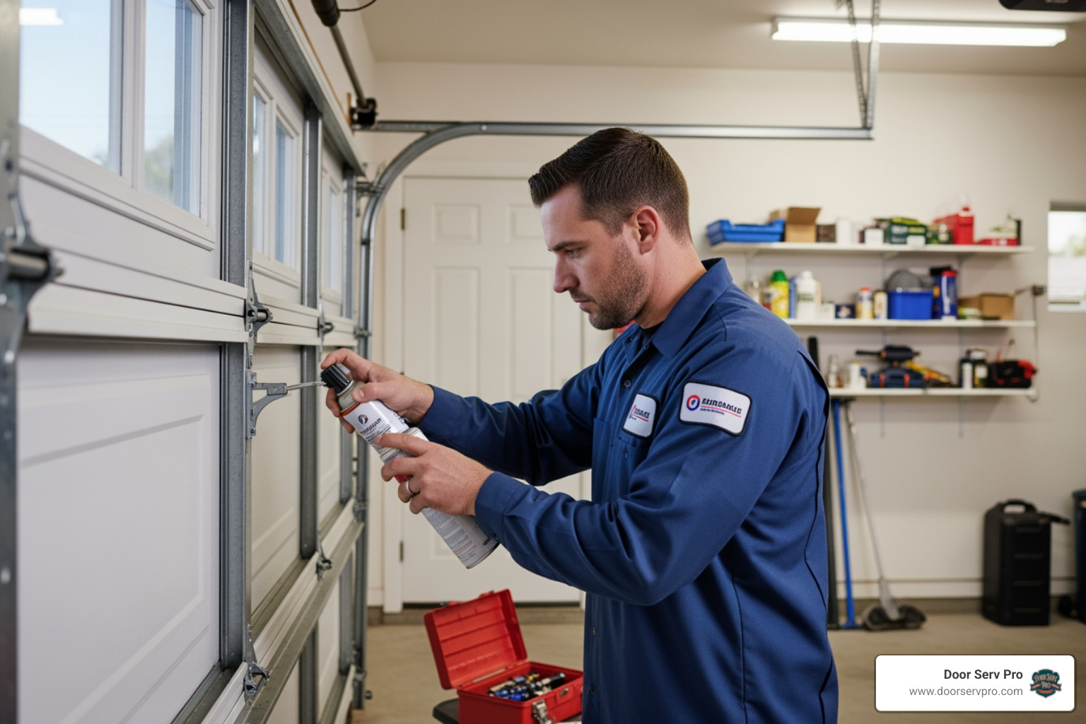 technician performing garage door maintenance - garage door repair winchester va technician performing garage door maintenance - garage door repair winchester va
