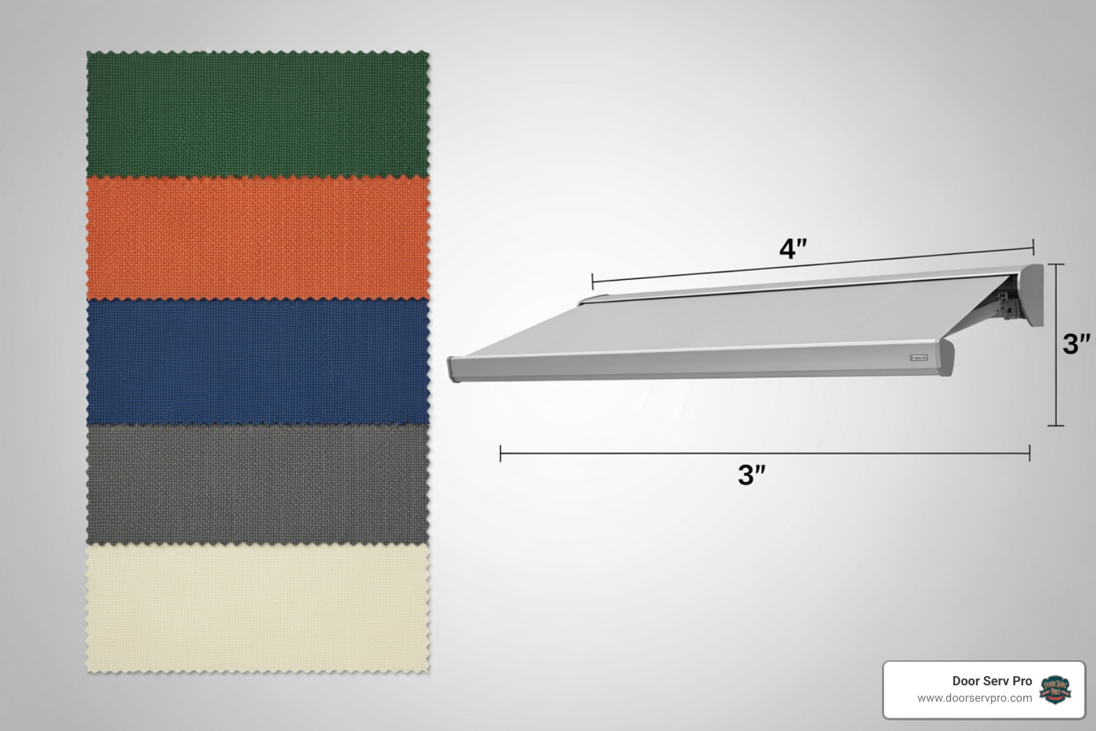 different awning fabric colors and a sleek aluminum awning - awnings installation winchester va