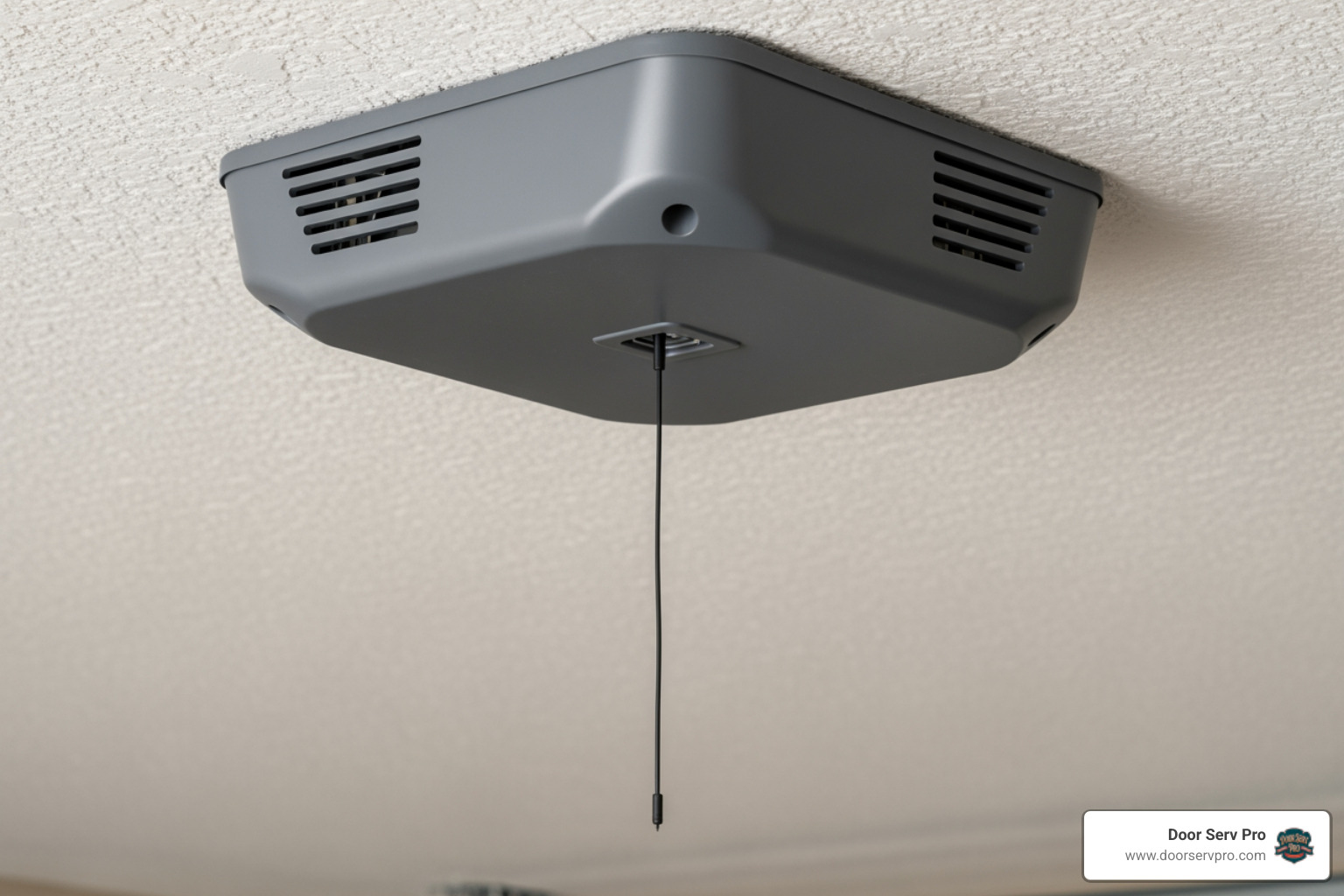 main garage door opener unit motor with the antenna wire visible - garage door remote not working chambersburg pa