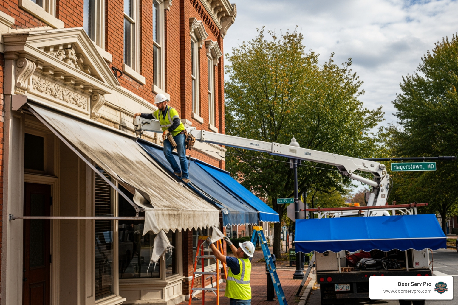 Infographic showing three key benefits of awning replacement: 1) Energy Savings - blocks up to 30% of heat gain and reduces cooling costs, 2) Increased Home Value - enhances curb appeal and outdoor living space, 3) Improved Aesthetics - modern styles and colors that complement your home's architecture - awning replacement in hagerstown, md Infographic showing three key benefits of awning replacement: 1) Energy Savings - blocks up to 30% of heat gain and reduces cooling costs, 2) Increased Home Value - enhances curb appeal and outdoor living space, 3) Improved Aesthetics - modern styles and colors that complement your home's architecture - awning replacement in hagerstown, md
