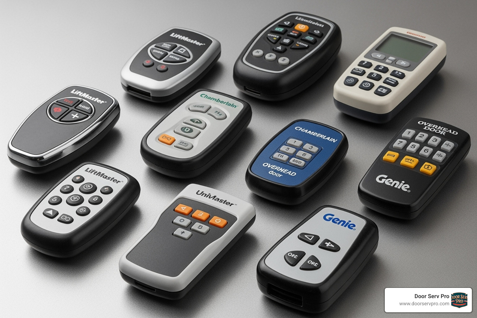 various garage door remotes, both universal and proprietary - garage door remote replacement
