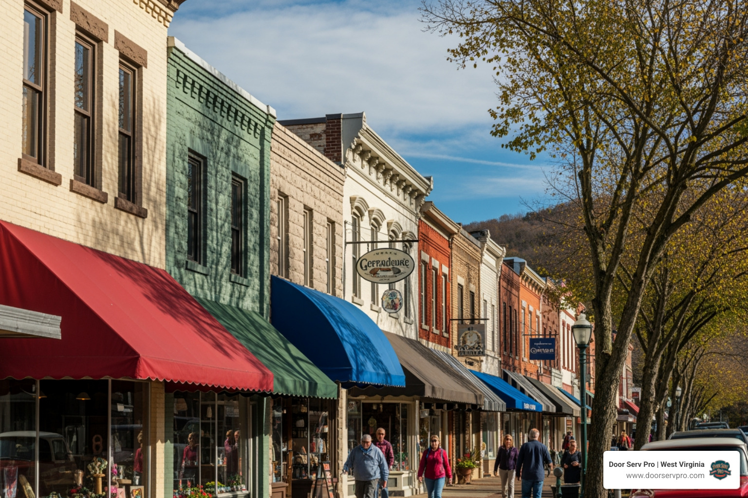 Infographic showing the benefits of professional awning installation including energy savings of 10-69% on cooling costs, up to 77% reduction in solar heat gain on west-facing windows, protection from UV rays extending furniture life, increased home value through enhanced curb appeal, expanded outdoor living space, and professional installation ensuring proper permits and weather resistance - awning company in gerrardstown wv