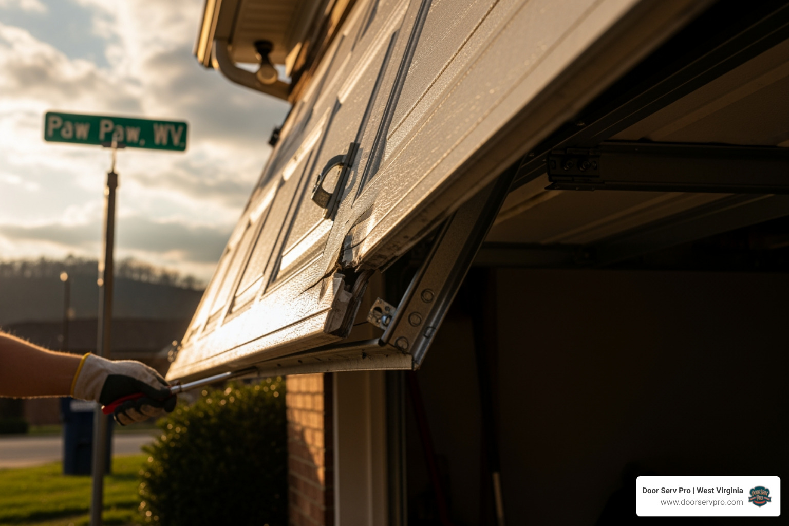 Infographic explaining the key components of an overhead garage door system - overhead garage door repair in paw paw wv